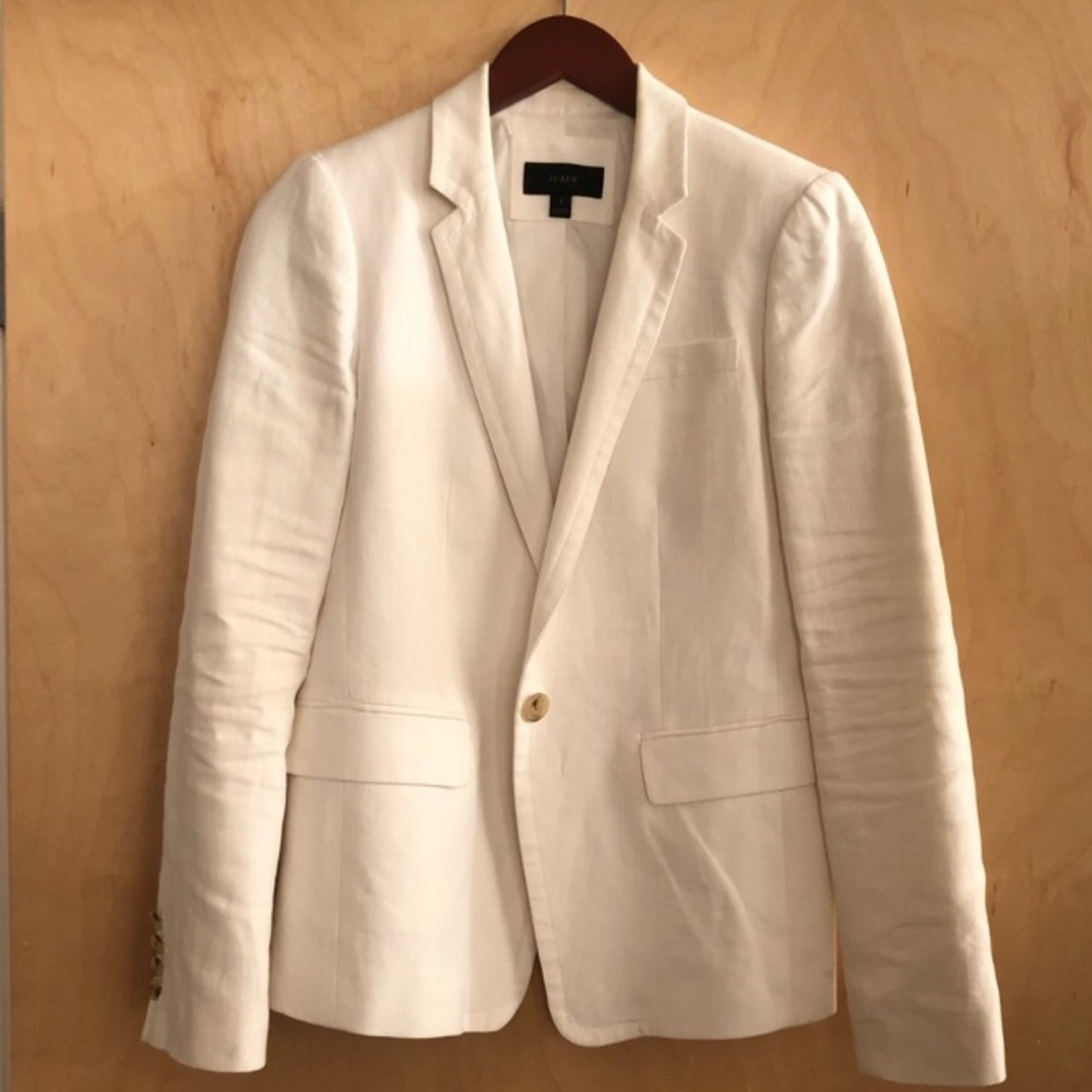 White linen Jcrew blazer